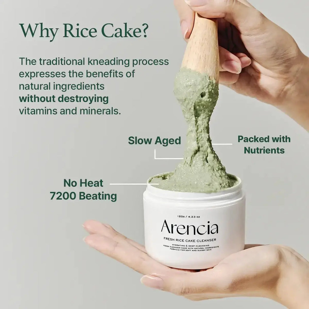 fresh green rice mochi cleanser