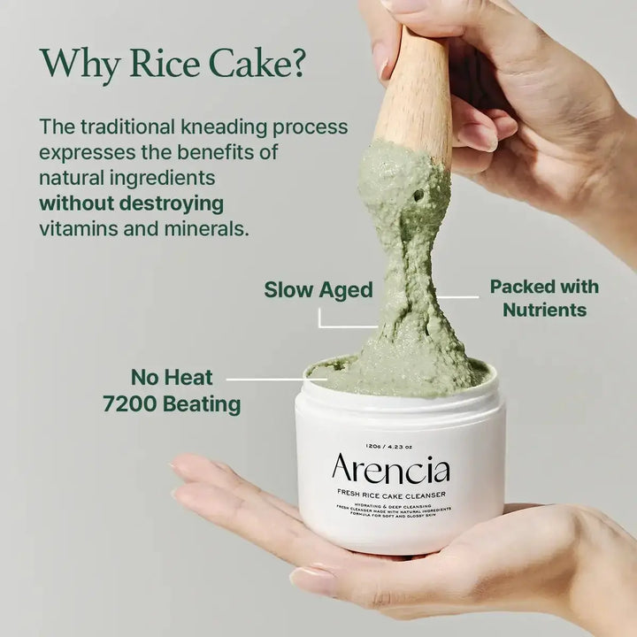 fresh green rice mochi cleanser