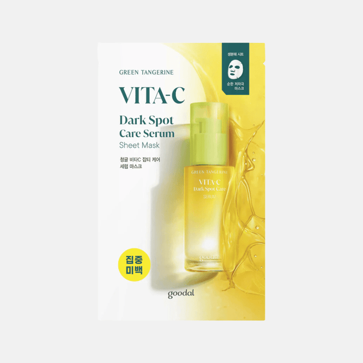 green tangerine vita-c dark spot care serum sheet mask